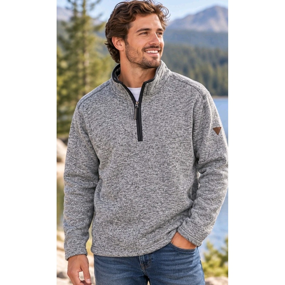 Orvis Men's XL Gray Quarter Zip Sweater Fleece Pullover Outdoorsy Gorpcore